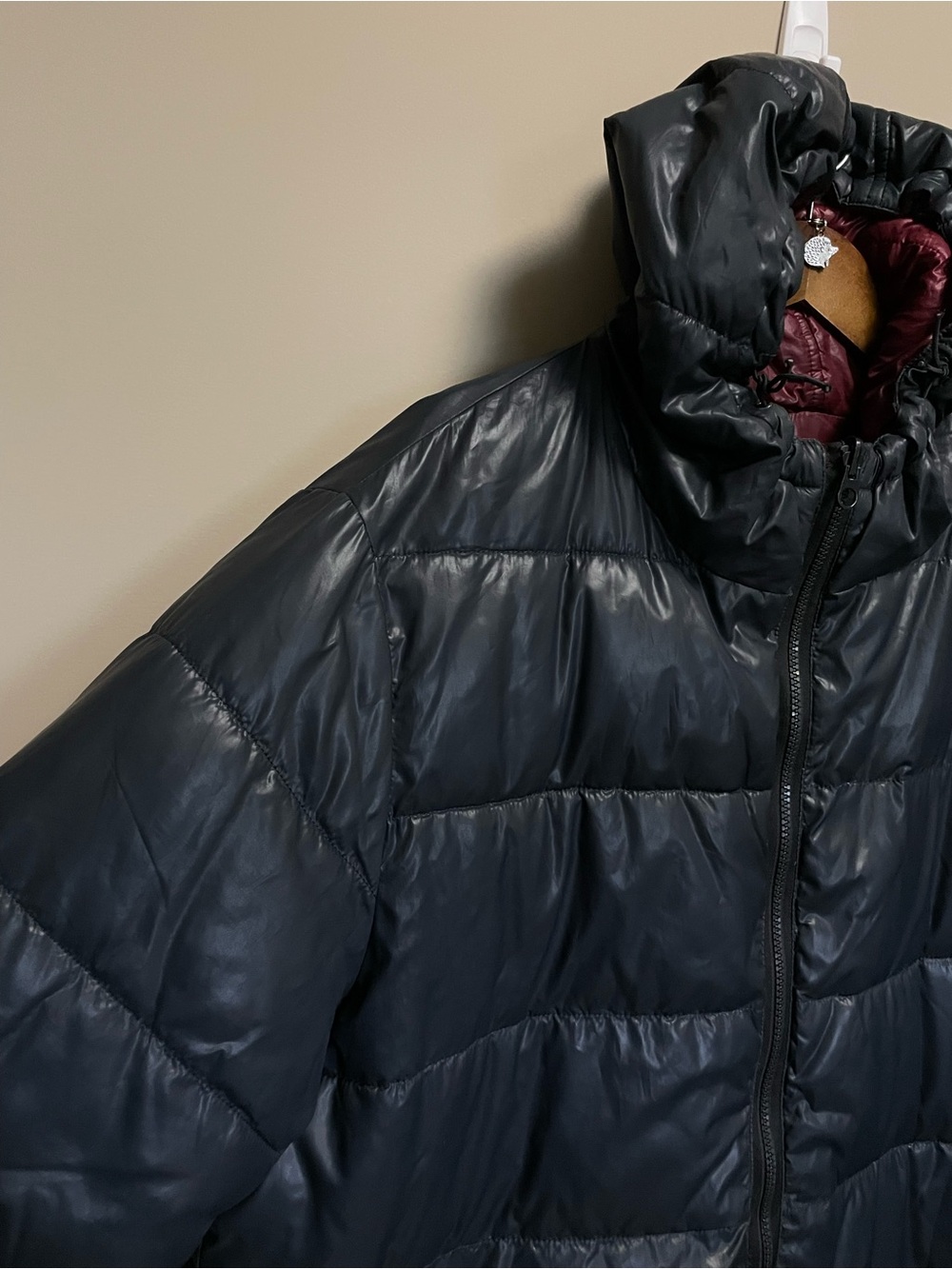 Point Zero Charcoal Grey & Burgundy Reversible Puffer Jacket Men’s XL - Picture 3 of 15